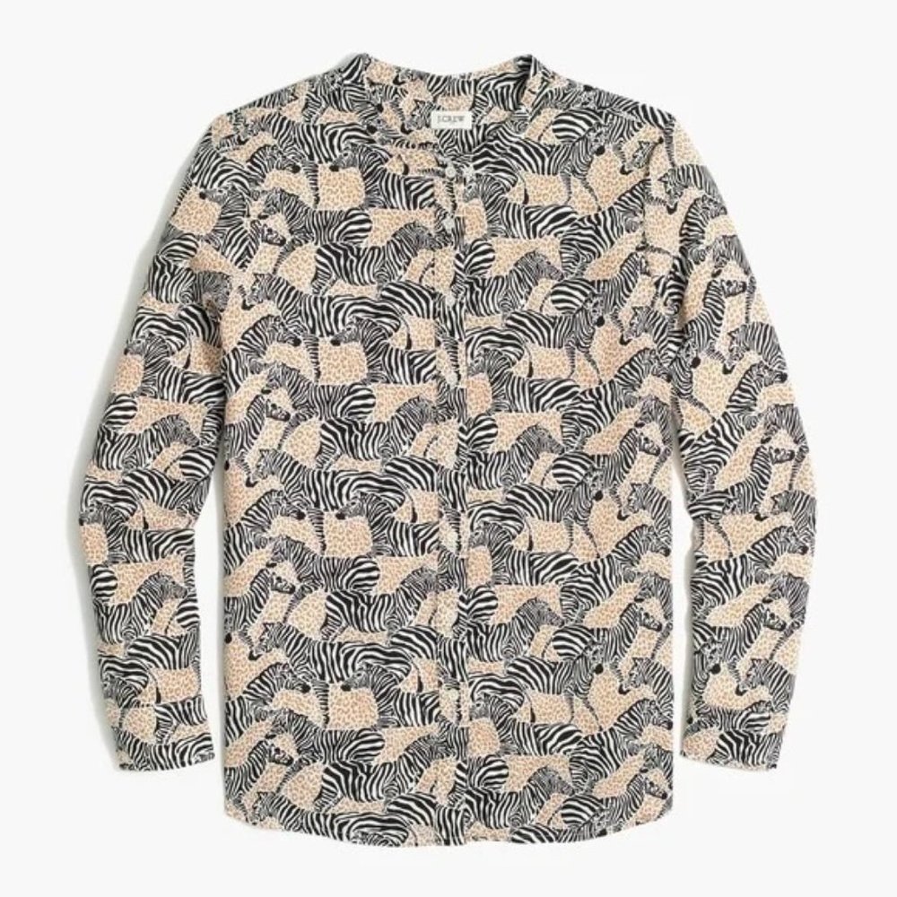 J. Crew Button Down Zebra Shirt